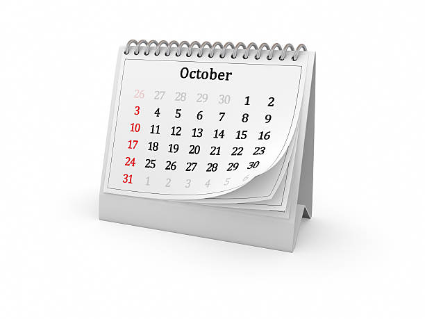 Calendar. October 2010. stock photo