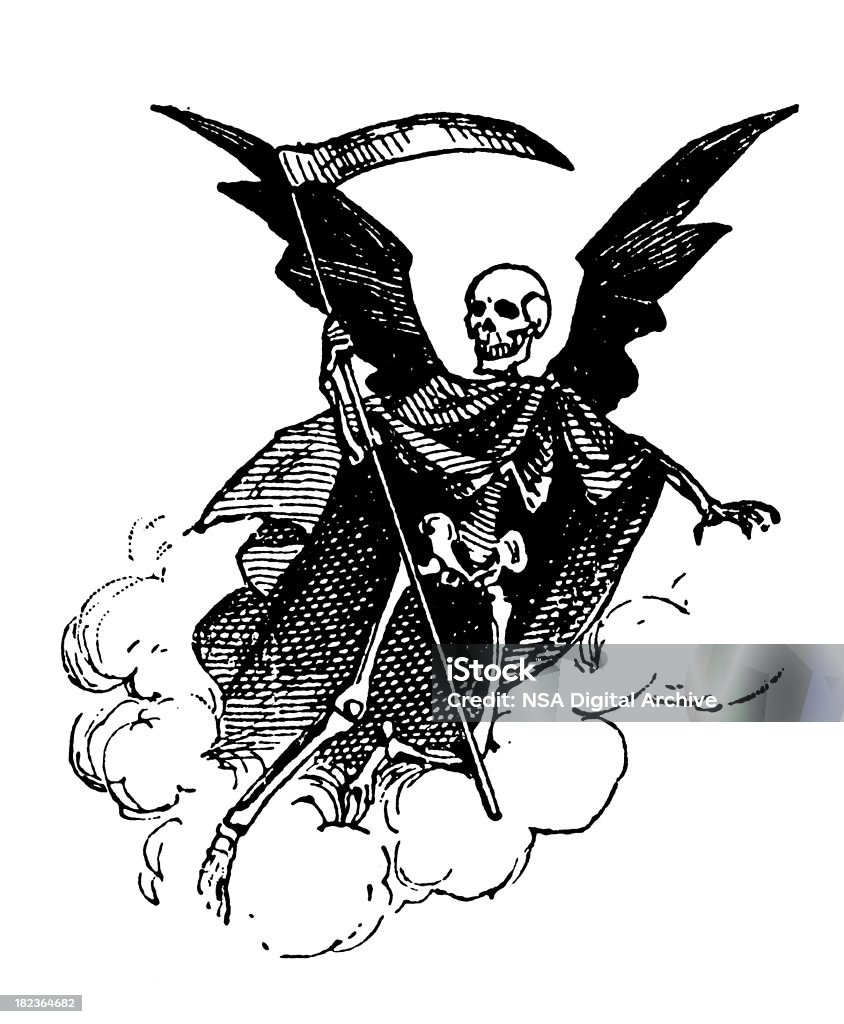 Vintage Clip Art et Illustrations/la mort - Illustration de Ange de la Mort libre de droits
