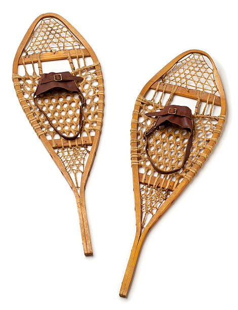 istock Wood Snowshoes on White Background. 182365663