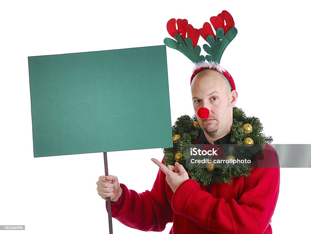 Natal, apontando para a placa de Guy - Royalty-free Adulto Foto de stock