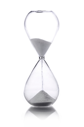 Hour glass on the white background.