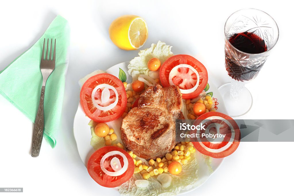 steak-Abendessen - Lizenzfrei Alkoholisches Getränk Stock-Foto