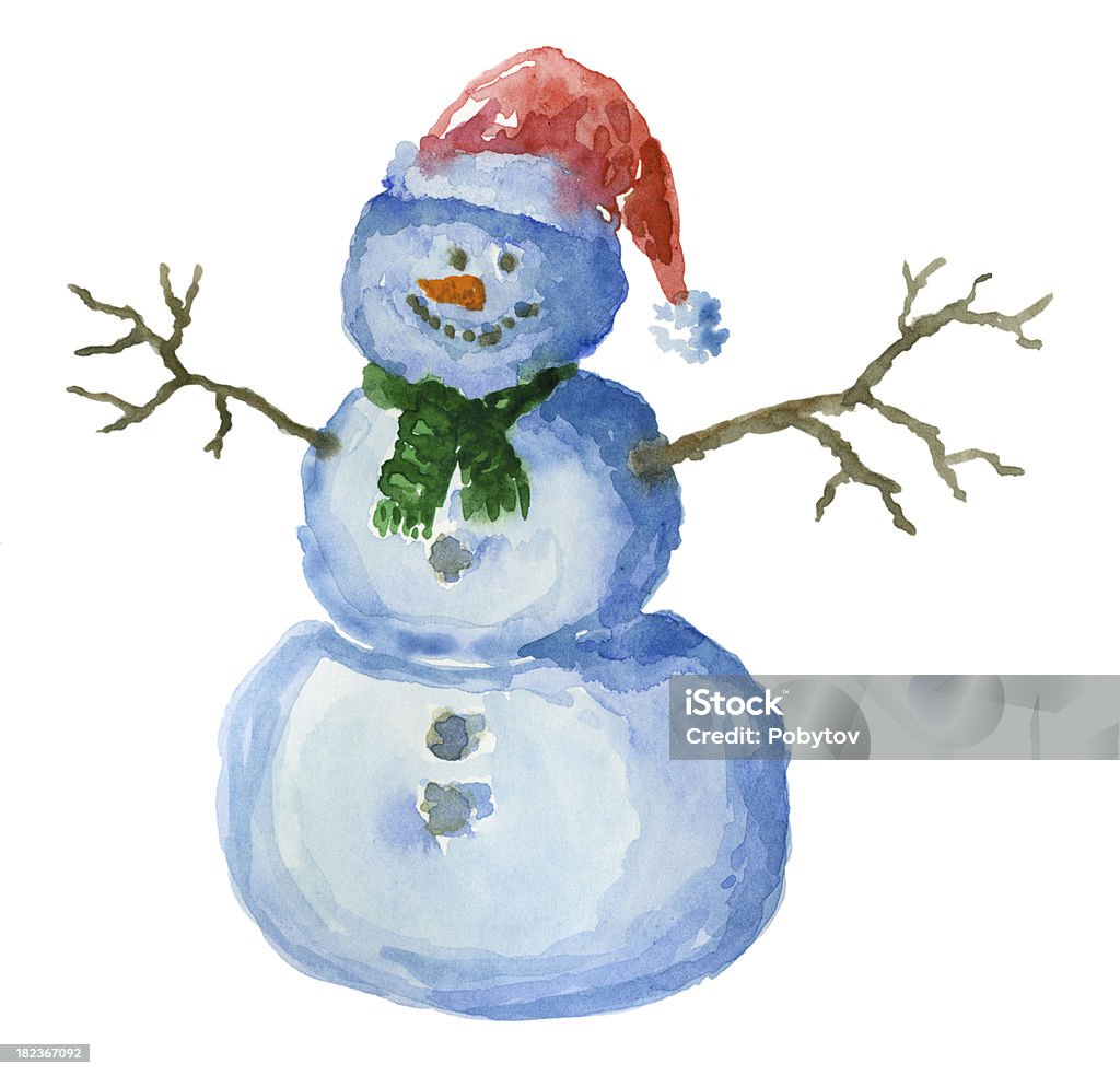 Watercolour snowman "Watercolour painting, my own artwork.The images for christmas cards" Christmas stock illustration