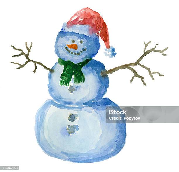 Watercolour Snowman Stock Illustration - Download Image Now - Christmas, Art, Art And Craft