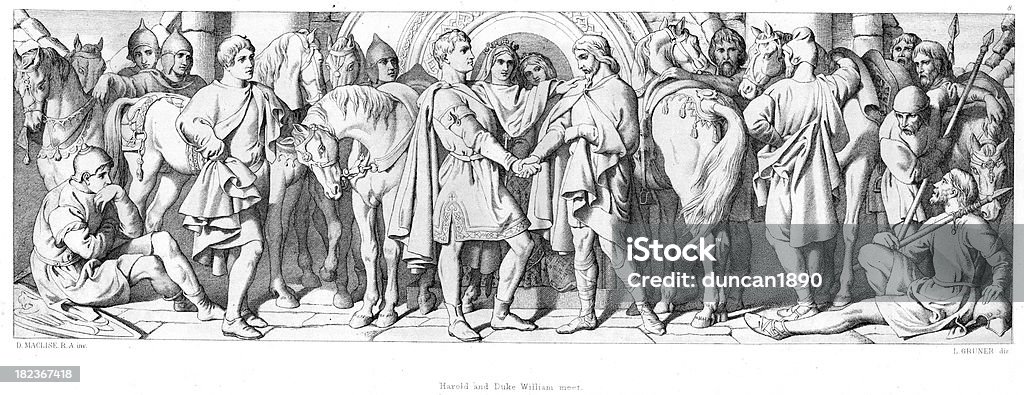 Harold e Duque William cumprir - Royalty-free Anglo-saxão Ilustração de stock