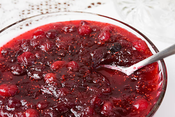 Cranberry Sauce in Crystal Bowl