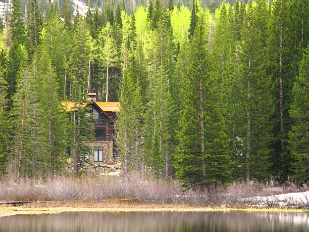 istock Get Away Cabin Forest Woods Winter 182367478