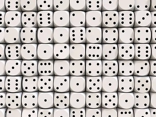 3d render of a wall made of dices