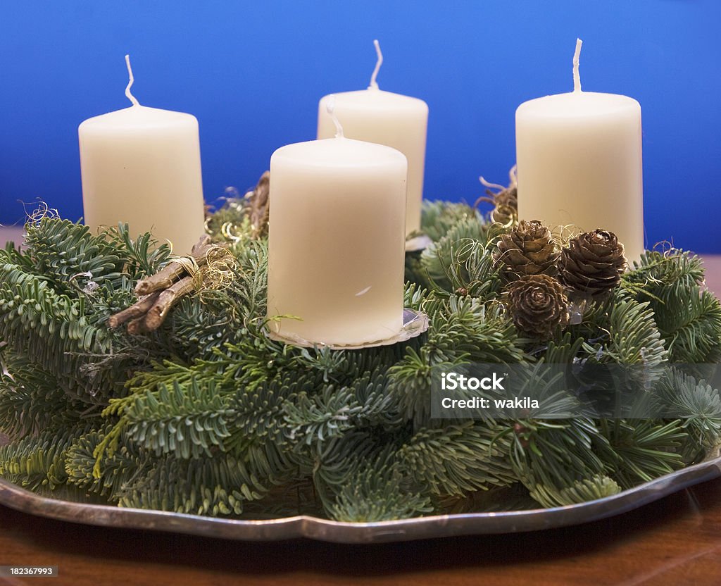 Introdução coroa-Adventskranz - Foto de stock de Coroa do Advento royalty-free