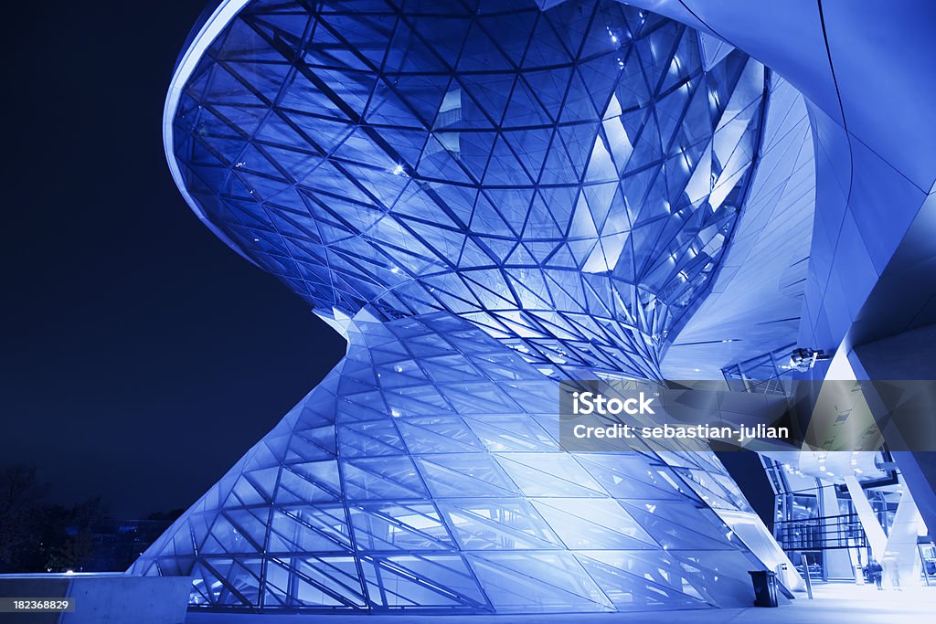 modern business architecture XL - modern abstract steel and glass architecture in blue - munich -camera canon 5D mark II - unshapred RAW - adobe colorspace Munich Stock Photo