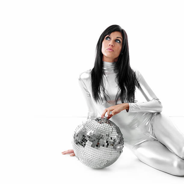 istock Woman with disco  ball 182369349