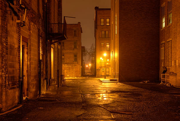 istock Dark empty city street 182369575