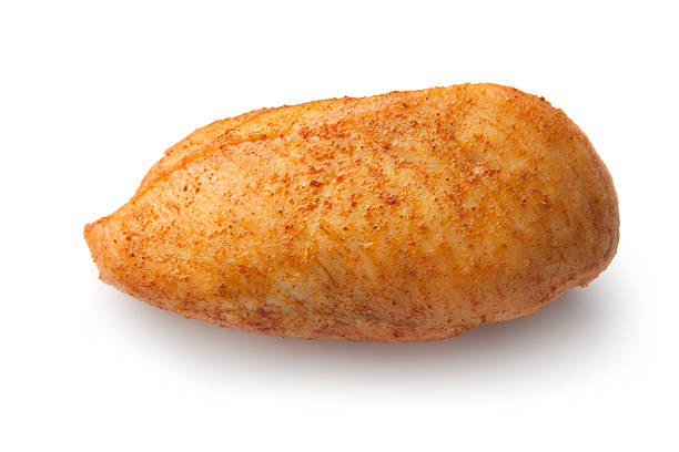 istock Poultry: Roasted Chicken Breast Isolated on White Background 182369835
