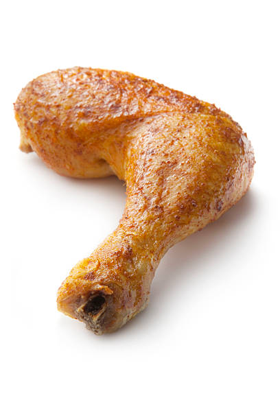 istock Poultry: Roast Chicken Leg Isolated on White Background 182369838