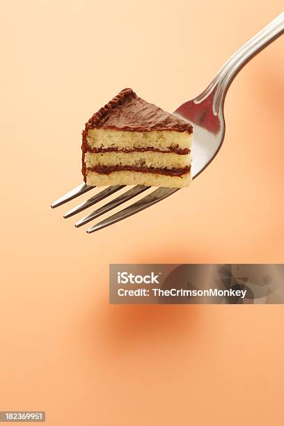 Tiny Piece Of Cake On Fork Stock Photo - Download Image Now - Small, Food, Cake