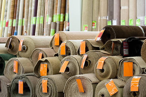 Rolls of Carpeting stock photo