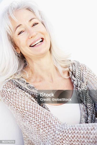 Portrait Of A Senior Woman Laughing Stock Photo - Download Image Now - 60-64 Years, 60-69 Years, Active Seniors