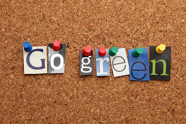 istock Go Green pinned on noticeboard 182370632