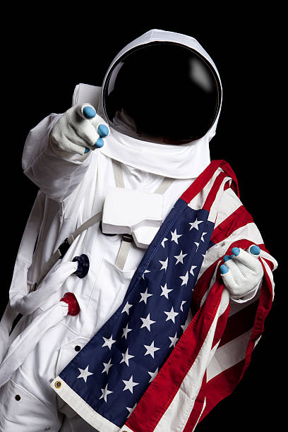 istock Astronaut with an American Flag 182371472