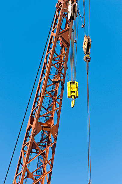 istock Crane with pulleys and lift attachments 182371747