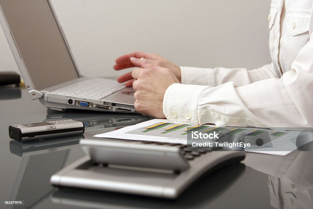 Femme d'affaires avec ordinateur portable dans le bureau - Photo de Adulte libre de droits