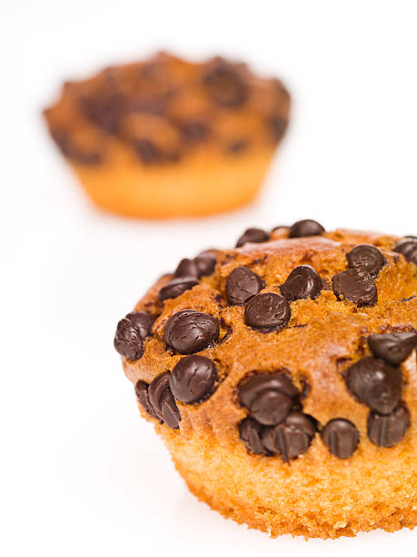 Chocolate chip muffin stock photo