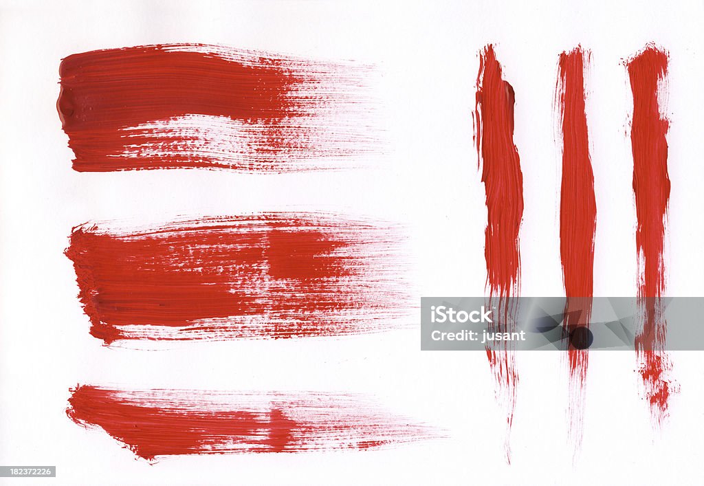 Rosso dipinto pennellate - Foto stock royalty-free di Album di ritagli
