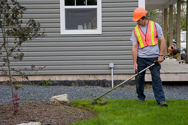 istock Man Trims Grass Wearing Safety Equipment 182372412