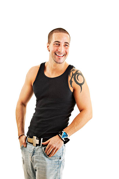 istock Happy muscular man laughing at joke 182372509