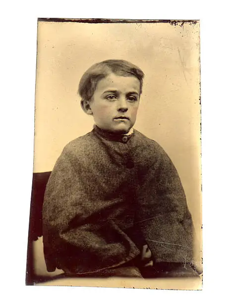 Photo of Victorian Young Boy - Old Tintype Photograph
