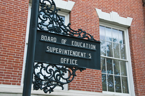 Board of education superintendent's office at academy
