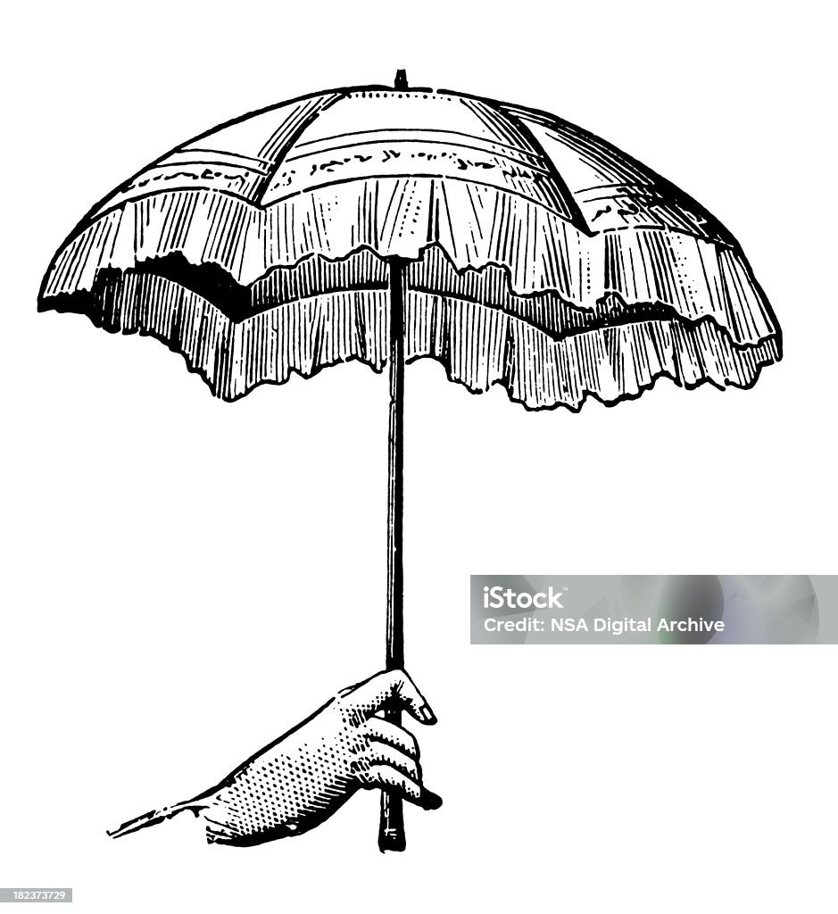 Regenschirm/Antik Design Illustrationen - Lizenzfrei Gravur Stock-Illustration