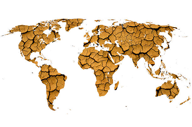 Global Warming Cracked world map on white backgroundWorld map referenced from the public domain:http://commons.wikimedia.org/wiki/File:BlankMap-World.pngSoftware: Adobe PhotoshopFile created: 27-10-2009Layers of data used: Outlines waterless stock pictures, royalty-free photos & images