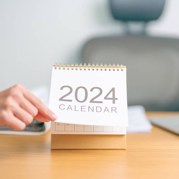 istock 2024 Year Calendar on table background. countdown, Happy New Year, Resolution, Goals, Plan,  Action, Mission and financial Concept 1823746838