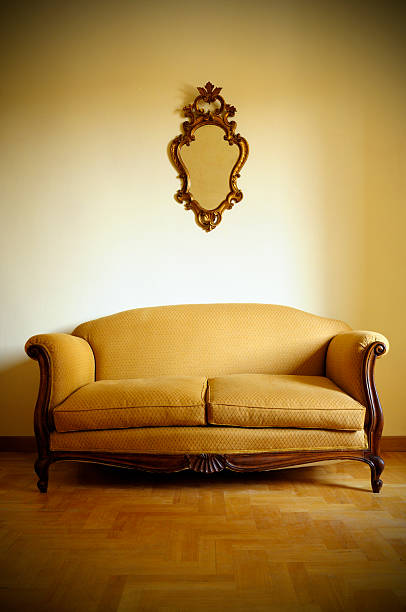 istock Vintage Sofa and Old Gold Mirror 182374769