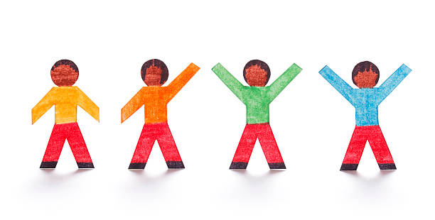 istock Four paper people with various arm positions 182374799