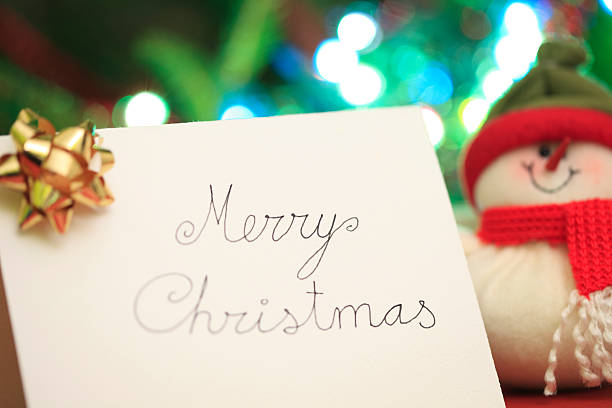 istock Merry Christmas card and snowman 182374880