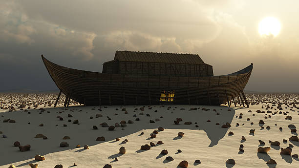 Noah's Ark The Ark, lit on the inside and waiting for the flood. ark stock pictures, royalty-free photos & images