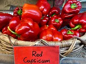 Basket of Red Capsicum