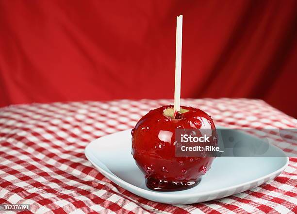 Red Candied Apple Stock Photo - Download Image Now - Taffy Apple, Cut Out, Red