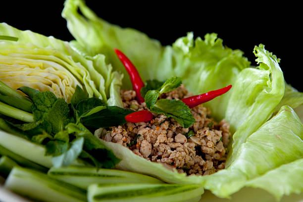 thai cuisine laab gai spicy minced chicken salad