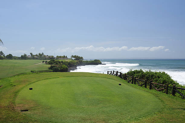 istock Beautiful golf course close to the ocean 182377044
