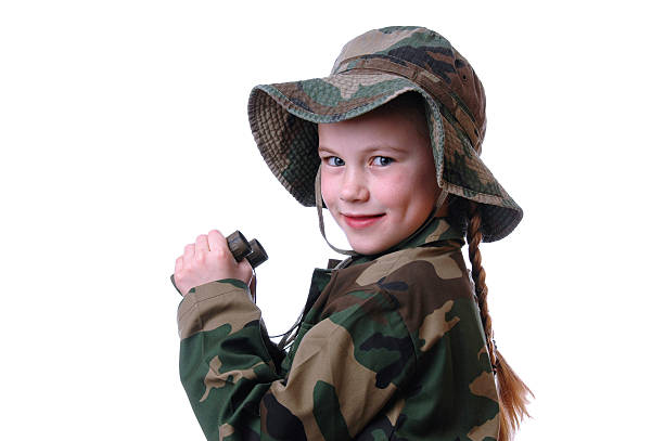 istock Cute Girl In Camouflage Outfit 182377214