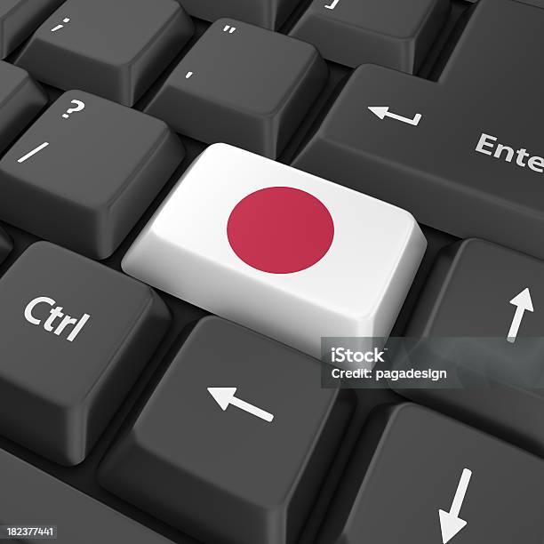 Foto de Bandeira Japonesa Na Tecla De Computador e mais fotos de stock de Acessibilidade - Acessibilidade, Bandeira, Bandeira Japonesa