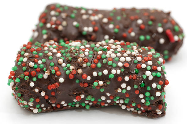 istock chocolate bars decorated for Christmas 182377661