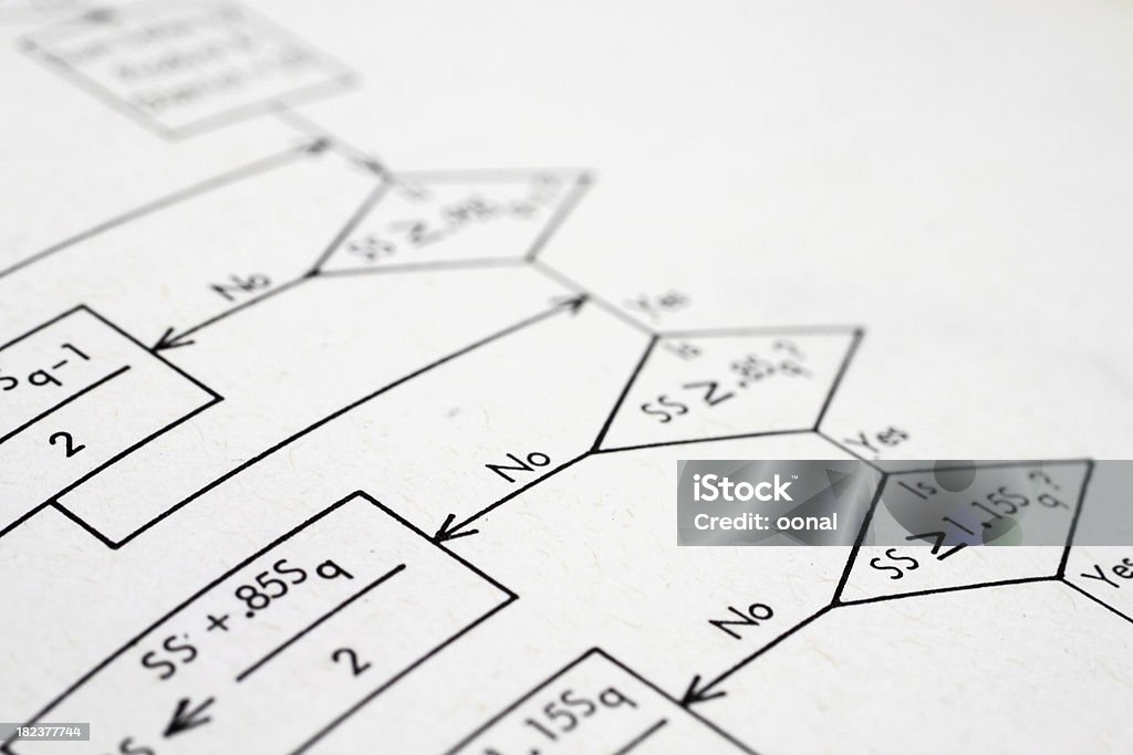 Flow diagram Computer Language Stock Photo