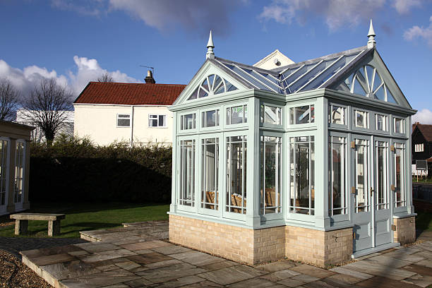 istock Glazed Victorian summer house or gazebo 182378510