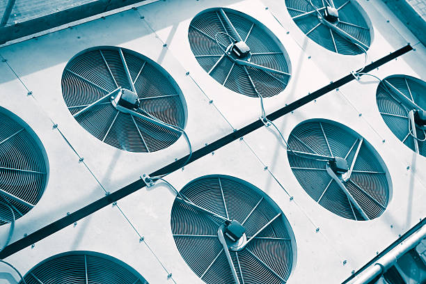 Set of industrial air conditioning heat pump.