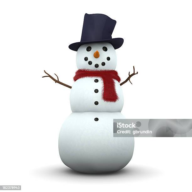 Snowman 3d Stock Photo - Download Image Now - Snowman, Cut Out, Christmas