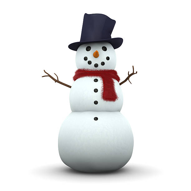 boneco de neve 3d - snowman imagens e fotografias de stock